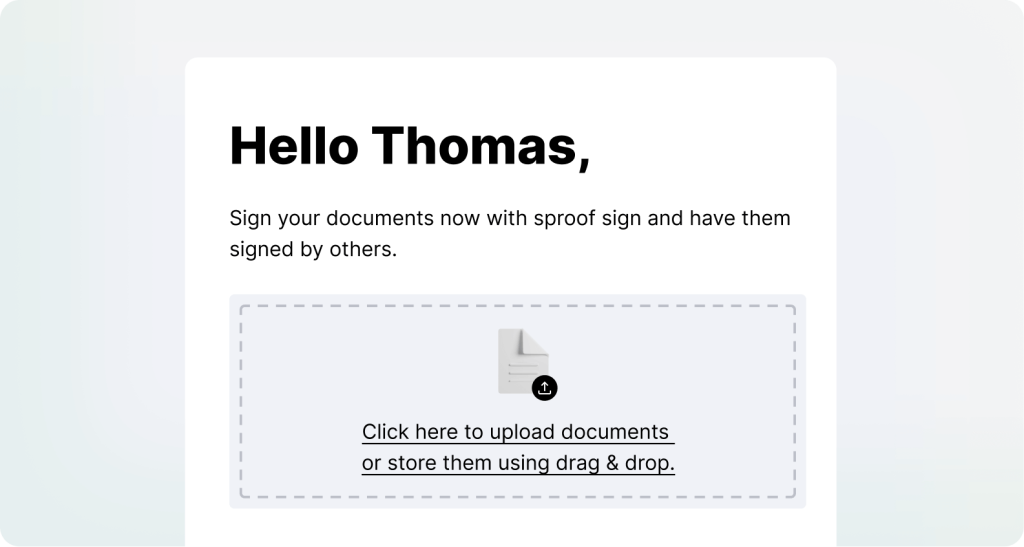 sproof sign eID-Hub Mokcup Step 1