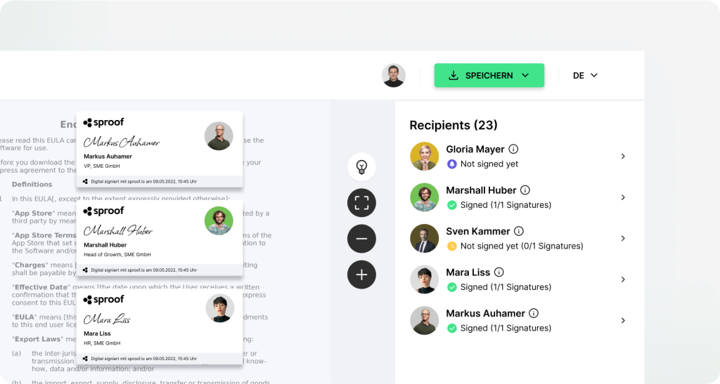 sproof sign eID-Hub Mokcup Step 4